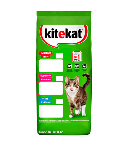 Корм для кошек KITEKAT Мясной пир (15кг) 438x503 в Материке