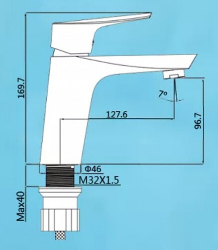 Смеситель GRACE 21365302 (для умывальника) 438x503 в Материке - Вариант 2