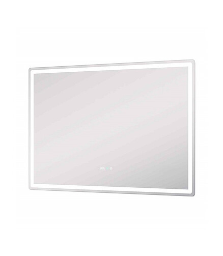 Зеркало GEOMETRY LUXE 1000х700мм: подсветка, сенсор.управ., антизапотев., часы 438x503 в Материке