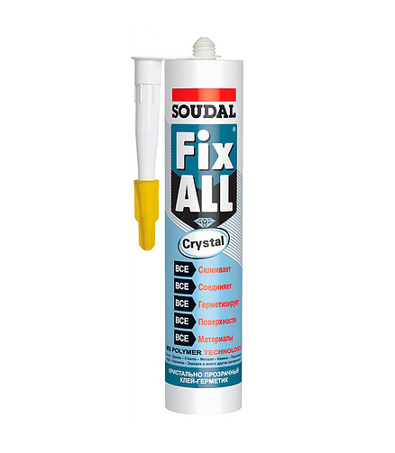 Клей-герметик SOUDAL Fix All Crystal прозрачный, 290мл 438x503 в Материке