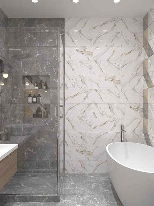 Плитка Beryoza Ceramica CAPELLA 25х50см 1,375м2 цвет серый 495x660 Плитка Beryoza Ceramica CAPELLA 25х50см 1,375м2 цвет серый 495x660 в Материке