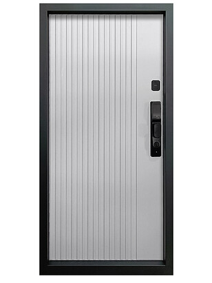 Дверь металлическая РОНА SMART (Графит-Шагрень белая-Черный муар)_2050х960мм/R 238x286 в Материке - Вариант 3
