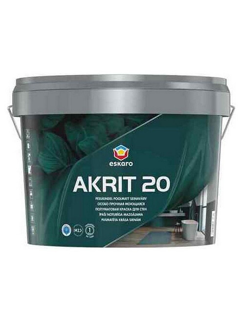 Краска Eskaro Akrit-20 полуматовая, 2,85л 495x660 Краска Eskaro Akrit-20 полуматовая, 2,85л 495x660 в Материке