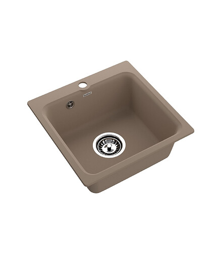 Мойка GRANFEST SMART GF-SM-430, 430х430мм иск.мрамор-песочный (без сифона) 438x503 в Материке