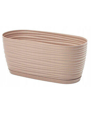 Ящик балконный SAHARA Petit с поддоном (26,7x12,6x11,8см) пластик беж 3110-051 238x286 в Материке