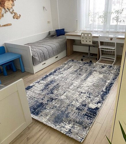 Ковер VELVET 9468A Grey/Blue 80*150 438x503 в Материке - Вариант 3