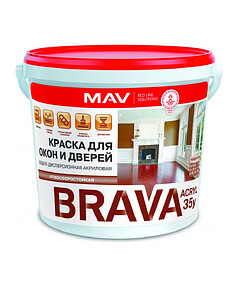 Краска BRAVA для окон и дверей белая полуматовая, 1,1кг 238x286 в Материке