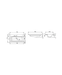 Умывальник GEM M90WCC0752WG 75см с/о мебельный