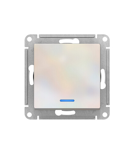 Выключатель SE ATLAS Design ATN000413 1кл. подсв. жемчуг 438x503 в Материке
