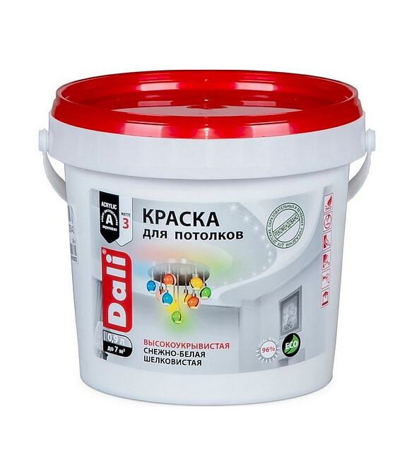 Краска DALI для потолков белая, 0,9л 586x674 Краска DALI для потолков белая, 0,9л 586x674 в Материке