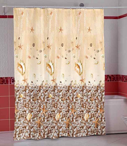 Штора для ванной комнаты SUBAQUA 180х200см (100% полиэстр) 438x503 в Материке - Вариант 2