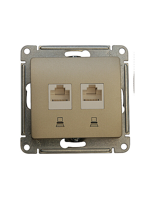 Розетка комп. SE GLOSSA GSL000485KK 2мест. титан 495x660 Розетка комп. SE GLOSSA GSL000485KK 2мест. титан 495x660 в Материке