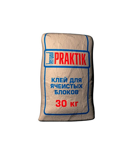 Клей Bergauf Praktik для блоков, 30кг 438x503 в Материке