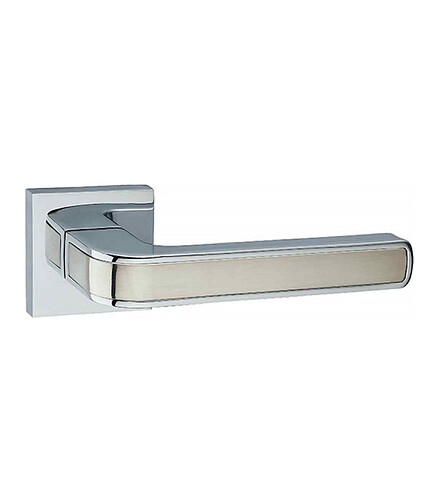 Ручка дверная LOCKIT РИКО КВ A1549Е (SN/PC), хром/мат. хром, (уп=2шт) 438x503 в Материке
