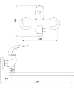 Смеситель PALACE BIT 319500000 (для ванны, длинный излив) с душ.комплектом