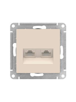 Розетка комп. SE ATLAS Design ATN000285 2мест. беж. 238x286 в Материке