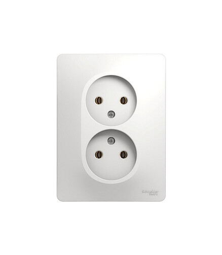 Розетка SE GLOSSA GSL000120 2мест. белый 438x503 в Материке