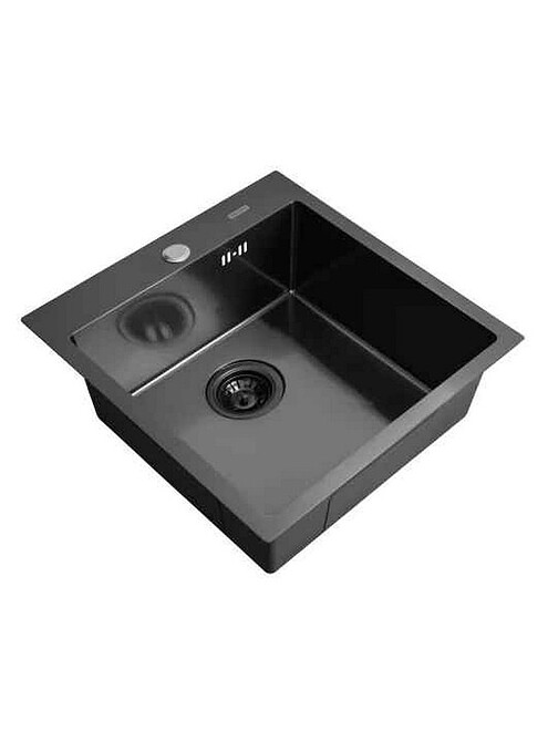 Мойка врезная AF 500х505мм BLACK PVD NANO нерж.сталь с сифоном 495x660 Мойка врезная AF 500х505мм BLACK PVD NANO нерж.сталь с сифоном 495x660 в Материке