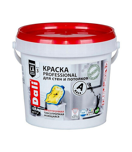 Краска DALI PROFESSIONAL матовая белая, 0,9л 438x503 в Материке