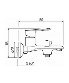 Смеситель FLAT 21457001 (для ванны, короткий излив) с душ.комплектом