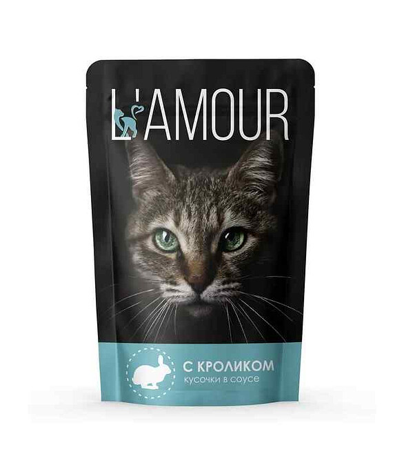 Корм для кошек L AMOUR кролик, соус (75г) 586x674 в Материке