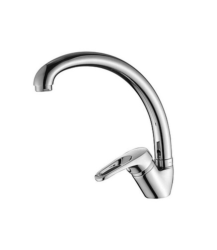 Смеситель DECOROOM DR21021 (для кухни) высокий поворотный излив, ЛАТУНЬ 438x503 в Материке