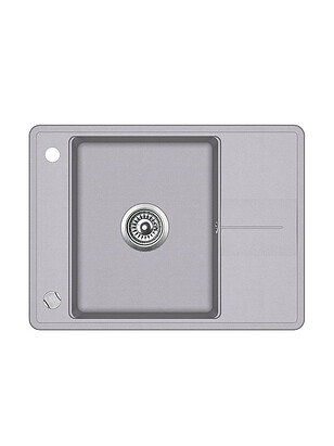 Мойка BELLA SQB102-202AW 670x500мм гранит-алюметаллик с вып.полуавтомат 238x286 в Материке