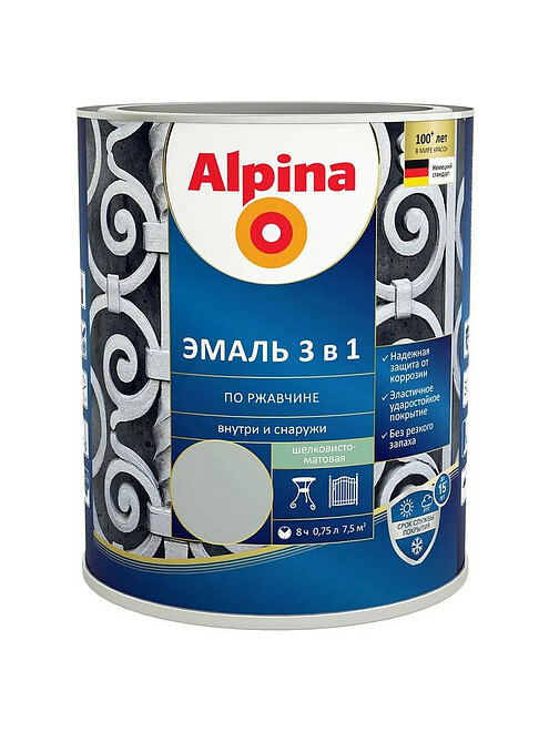 Грунт-эмаль Alpina 3в1 RAL7040 Серый, 0,75л 495x660 Грунт-эмаль Alpina 3в1 RAL7040 Серый, 0,75л 495x660 в Материке