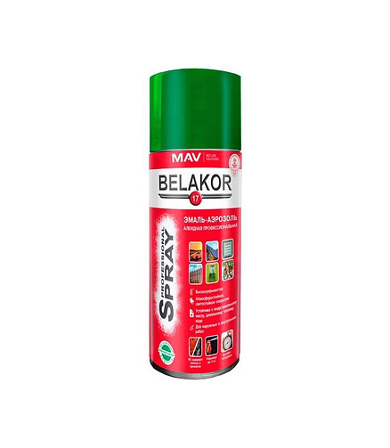 Эмаль BELAKOR17 аэроз. алкид. RAL6029 глянцевая, 520мл 438x503 в Материке