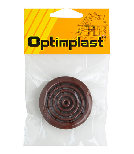 Решетка вент. круглая OptimPlast 48мм орех 438x503 в Материке
