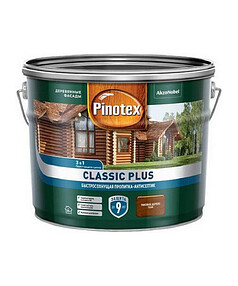 Пропитка-антисептик Pinotex Classic Plus 3 в 1 Тиковое дерево 9л