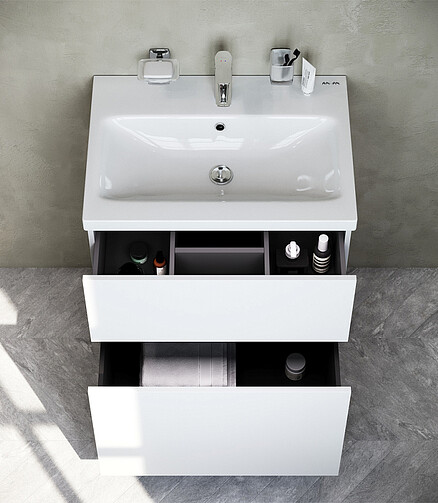 Тумба GEM NEW M90FSX06022WG32 60см push-to-open белый-глянец 438x503 в Материке - Вариант 3