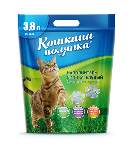 Наполнитель силикагелевый КОШКИНА ПОЛЯНКА (3,8л) 438x503 в Материке