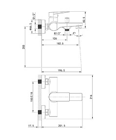 Смеситель BRIDGE BRDSB00i02WA (для ванны, короткий излив) без душ.комплекта