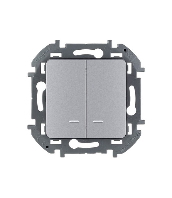 Выключатель Legrand INSPIRIA 673632 2кл. подсв. алюмин. 586x674 Выключатель Legrand INSPIRIA 673632 2кл. подсв. алюмин. 586x674 в Материке