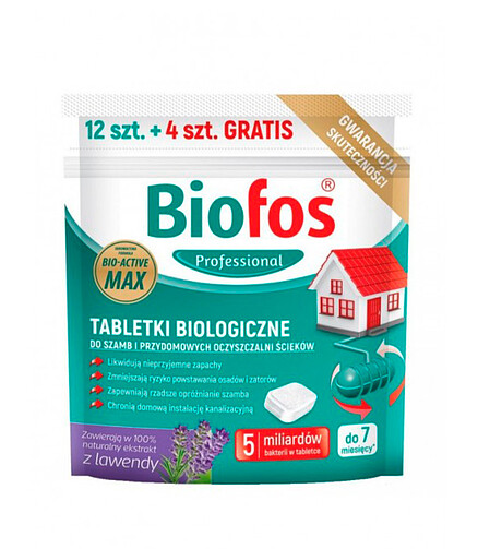Средство для септиков, очист.станц. Biofos Professional (уп=12шт) +4шт бесплатно 438x503 в Материке