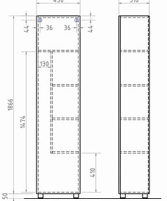 Пенал GEOMETRY 45см бетон 238x286 в Материке - Вариант 4