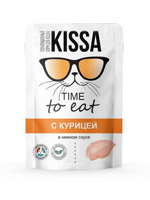 Корм для кошек Kissa курица, соус (75г) 495x660 Корм для кошек Kissa курица, соус (75г) 495x660 в Материке