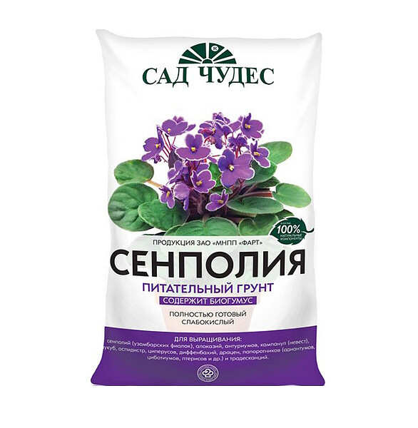 Грунт САД ЧУДЕС Сенполия питательный (2,5л) 586x674 Грунт САД ЧУДЕС Сенполия питательный (2,5л) 586x674 в Материке