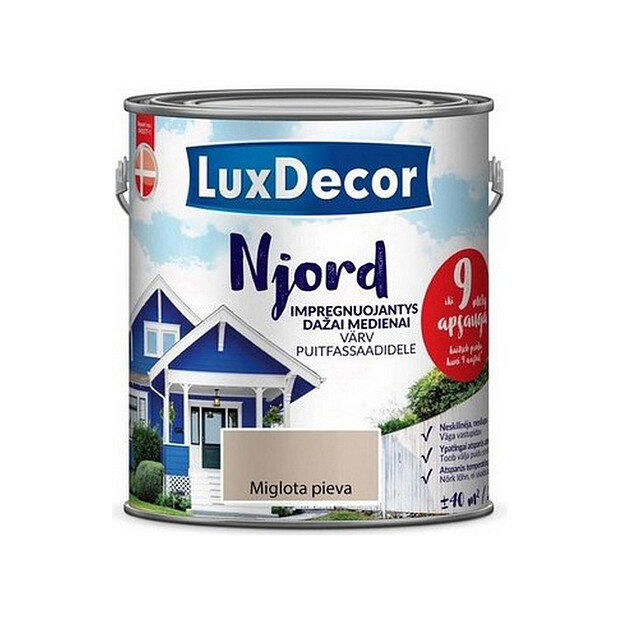 Краска LuxDecor Njord антисептик д/древесины Туманный луг 2,5л