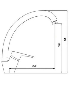 Смеситель W51214 (для кухни), ЦИНК 238x286 в Материке - Вариант 2