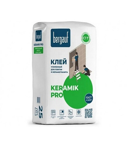 Клей Bergauf Keramik Pro усиленный для плитки, 25кг 438x503 в Материке