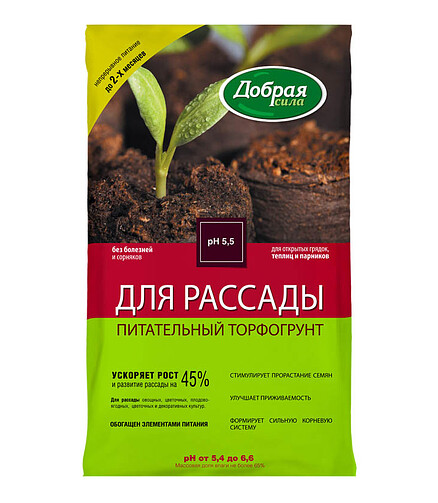 Грунт для рассады ДОБРАЯ СИЛА (10л) 438x503 в Материке