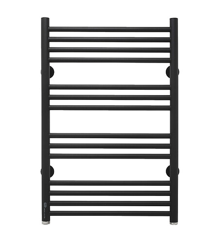 Полотенцесушитель BLACK Л. 50х80.Л14.G1. полимер в компл. с уг.подключ. 1"х3/4" 438x503 в Материке