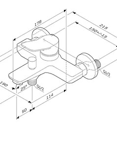 Смеситель X-JOY F85A10022 (для ванны, короткий излив) без душ.комплекта, черный