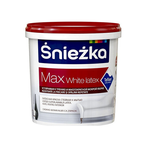 Краска SNIEZKA Max Latex HD белая матовая 1л