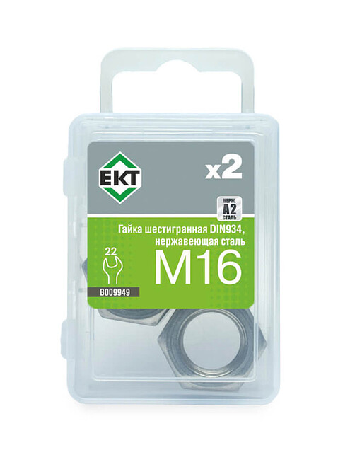 Гайка 6-гранная нерж.сталь М16, DIN934, ЕКТ (уп=2шт) 495x660 Гайка 6-гранная нерж.сталь М16, DIN934, ЕКТ (уп=2шт) 495x660 в Материке