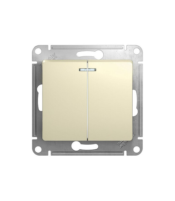 Выключатель SE GLOSSA GSL000253 2кл. подсв. беж. 586x674 Выключатель SE GLOSSA GSL000253 2кл. подсв. беж. 586x674 в Материке