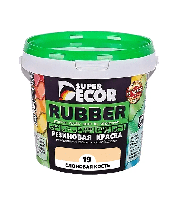 Краска резиновая SUPER DECOR №19 Слоновая кость, 1кг 586x674 Краска резиновая SUPER DECOR №19 Слоновая кость, 1кг 586x674 в Материке