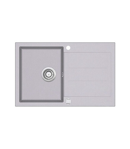 Мойка TESA SQT101-202AW 780х500мм гранит-алюметаллик с вып.полуавтомат 438x503 в Материке